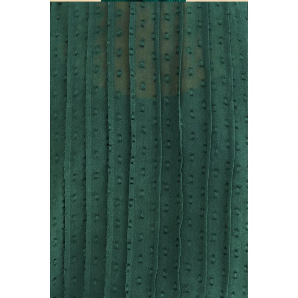 FARM RIO NWT Ruffled Long Sleeve Swiss Dot Blouse in Emerald // M